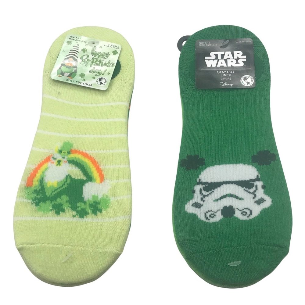 Lot of 4 St Patrick's Day Women's Stay Put Liners Star Wars And St Patrick's